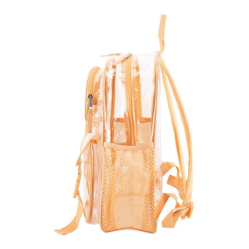 Unisex 16-Inch Cargo Clear Backpack with Multiple Pockets & Water Bottle Sleeve
