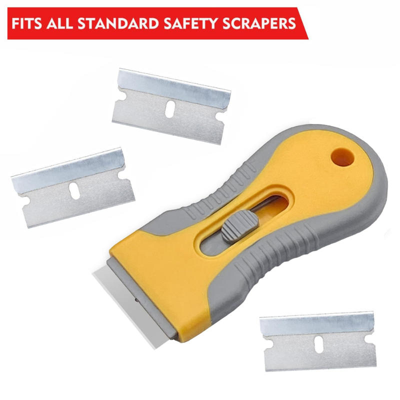 High Carbon Steel Razor Blades 100-Pack for Paint, Glass & Surface Scraping