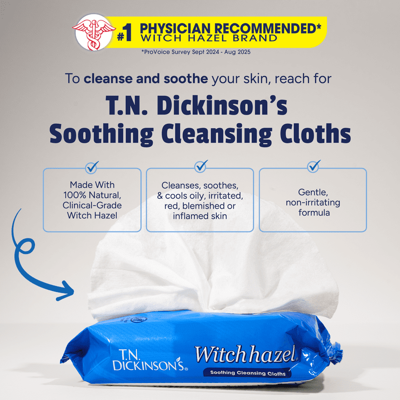 Witch Hazel Cleansing Cloths - Gentle Multi-Use Facial & Body Wipes
