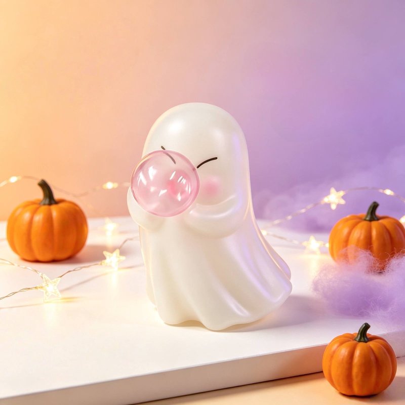 A-Blowing Ghost Night Light Blow Mold Halloween Decor - Iridescent Bubble Light