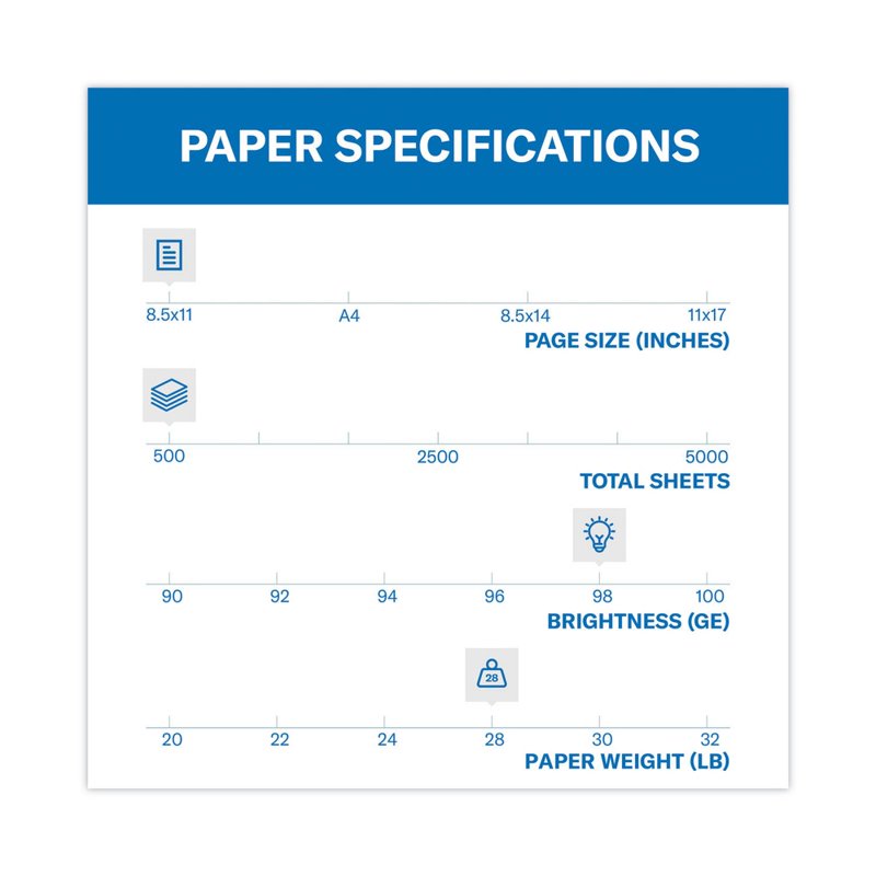 Premium Laser Printer Paper 8.5x11 White 28lb - 500 Sheets Ream