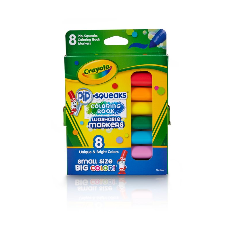 Crayola 8 Pack Pip Squeak Washable Coloring Markers for Kids