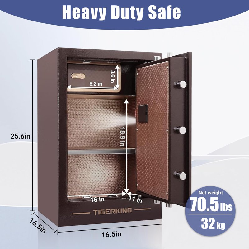 Digital Security Safe Box 3.5 Cu Ft with Electronic Keypad and Removable Shelf