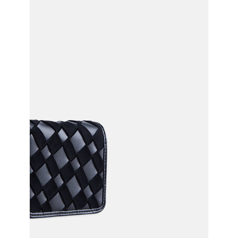 Woven Bifold Wallet for Women with Snap Closure and Removable Pouch