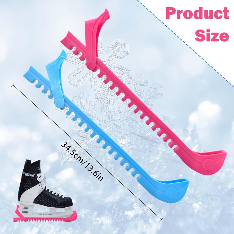 Ice Skate Blade Guards with Adjustable Buckle - 4 Pack for Adults & Youth