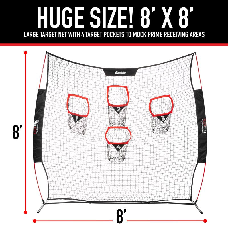8ft x 8ft Football Accuracy Target Net - Quarterback Passing Training Aid