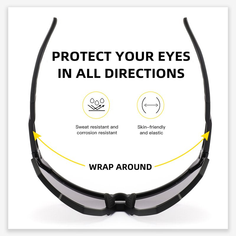 Cycling Sunglasses Sports Eyewear UV400 HD Lens Lightweight TR90 Frame