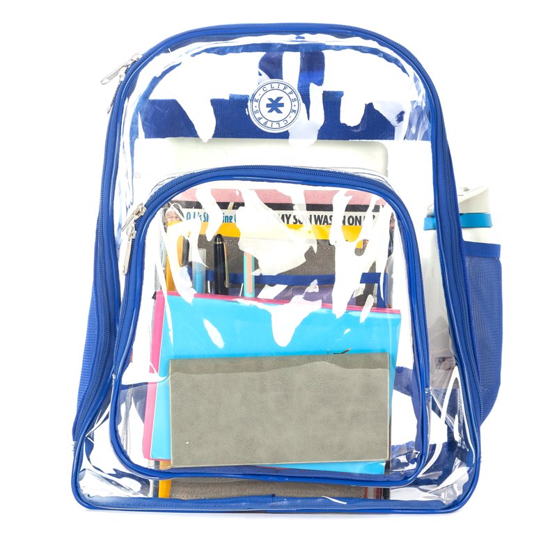 Clear PVC School Backpack 17 Inch Unisex Teen-Adult Durable Transparent Bag