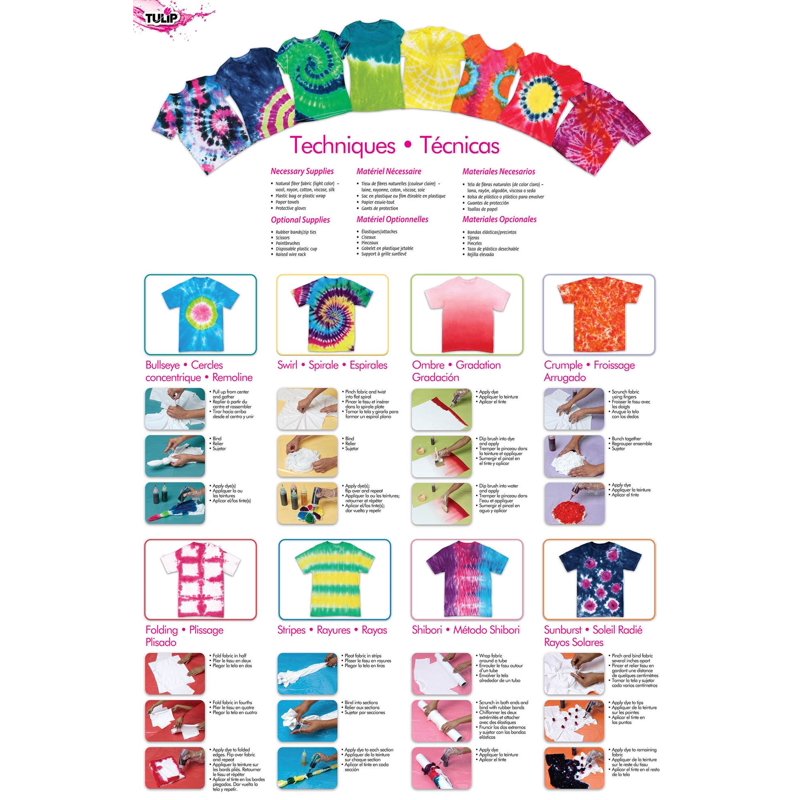Vibrant Tie-Dye Kit with 5 Colors for Fabric Dyeing - One-Step Set for T-Shirts & More