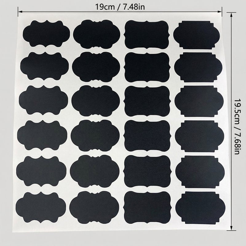 Waterproof PVC Chalk Label Stickers for Kitchen Pantry & Classroom Organization - 480 pcs
