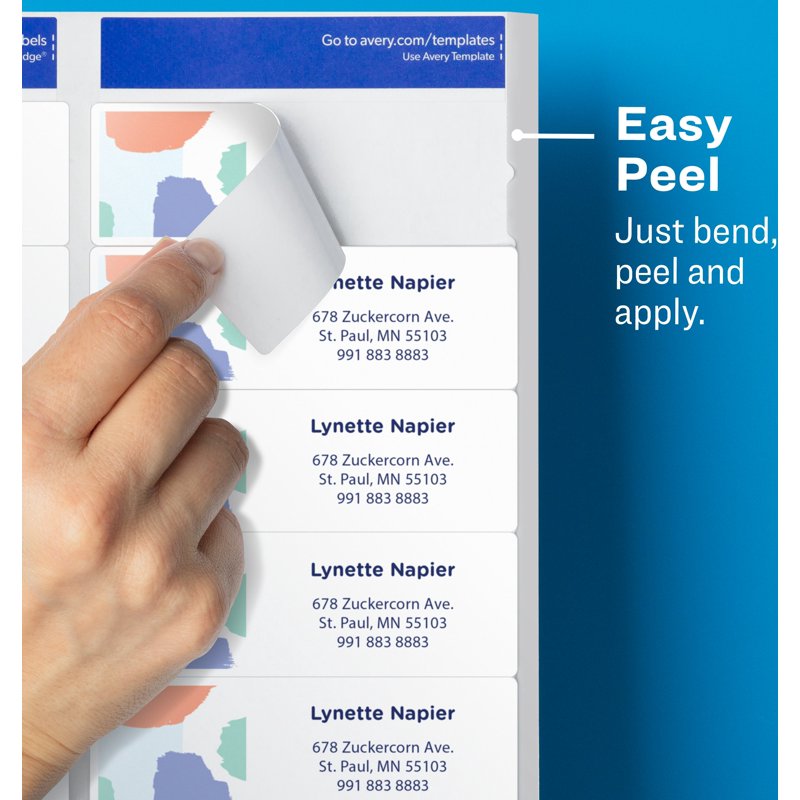 Avery Address Labels 1-1/3" x 4" Matte White Laser Inkjet 140 Labels 5 Pack