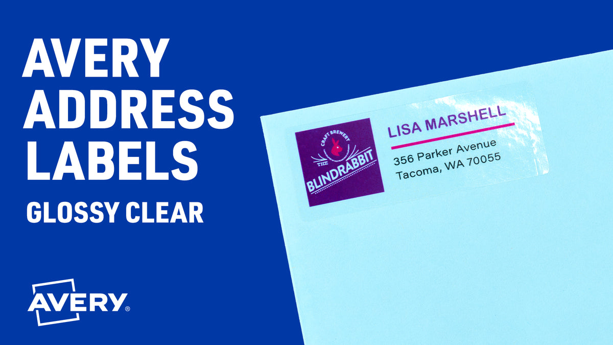 Clear Glossy Address Labels 1x2-5/8 Inch, Permanent Adhesive, Pack Options