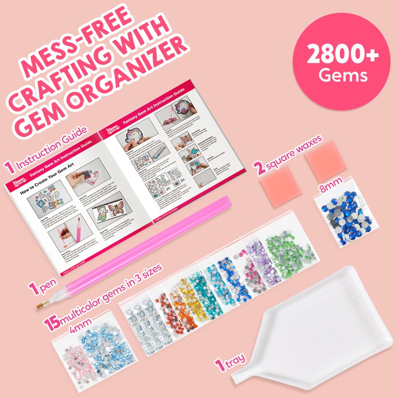 Kids Diamond Art Craft Kit for Girls - 16 Projects Including Unicorn & Princess Variations