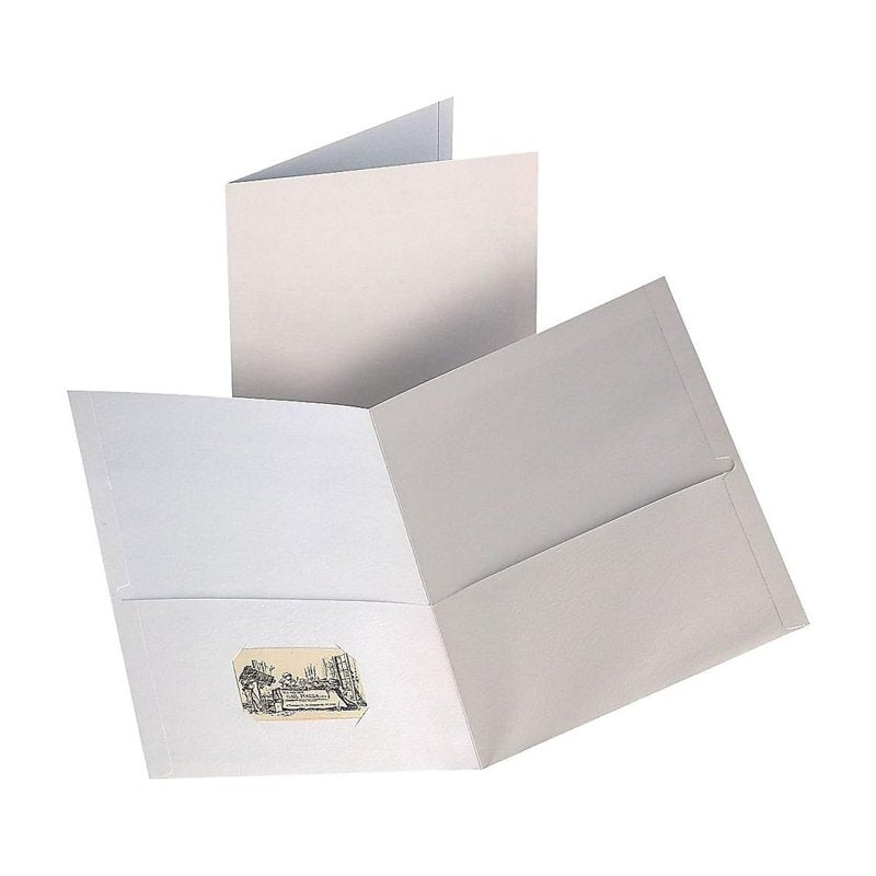 Recycled Paper Presentation Folders 2-Pocket White 10-Pack Office Supplies