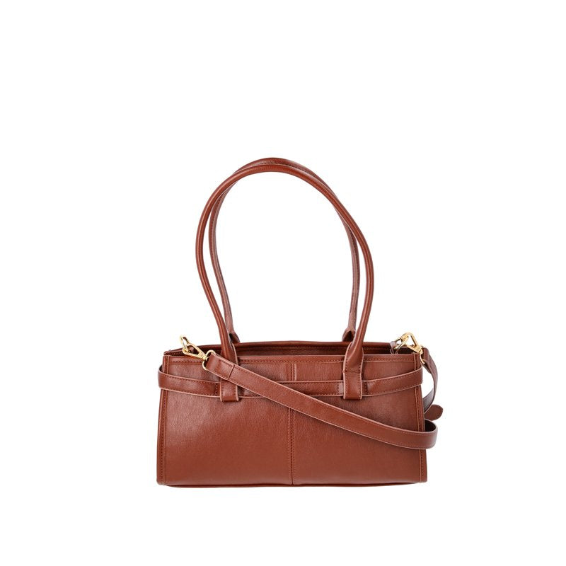 Women's Faux Leather Shoulder Bag with Removable Crossbody Strap