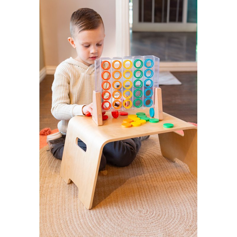 Floor Lap Desk for Kids - Natural Birch Wood, Portable, Safety Edges