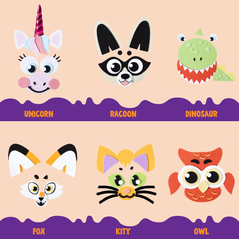 Variation of THIS listing: 18 Pack 6 Designs Halloween Foam Pumpkin Stickers - Joyfy Craft Kit