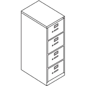Lockable Vertical Filing Cabinet with 4 Drawers - Putty Steel Office Storage