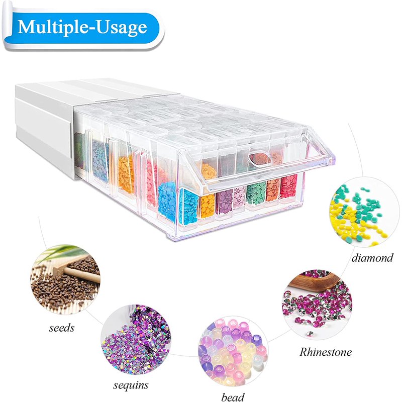 Diamond Painting Bead Storage Organizer with Multiple Drawers | Craft Supply Box