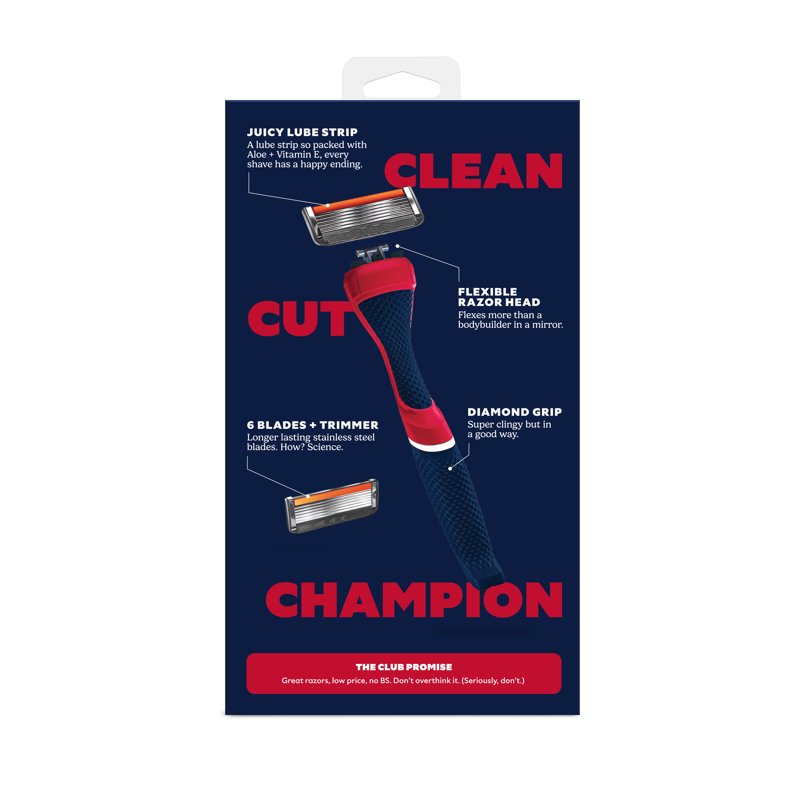 6-Blade Razor Starter Set with Reusable Handle & Aloe Lubricant
