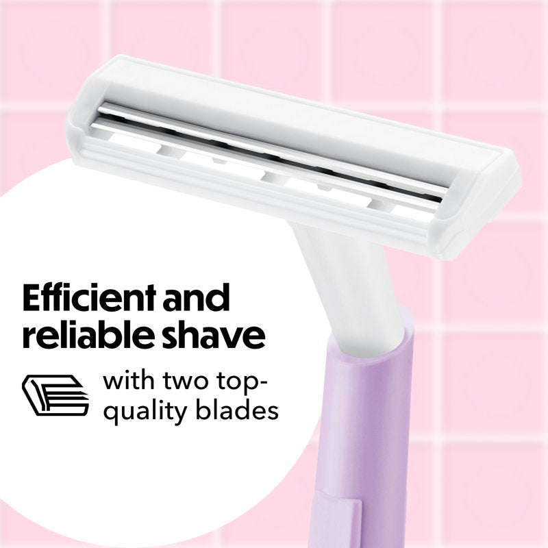 Disposable Razors for Women - 2 Blade, Multi-Color, Travel-Ready, 36 Pack
