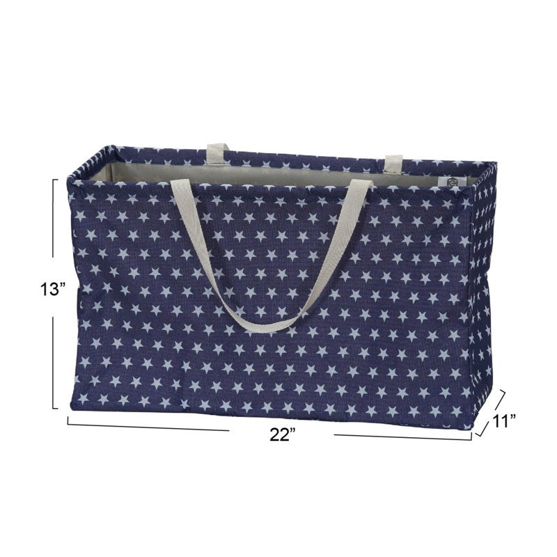 Water-Resistant Canvas Utility Tote with Handles - Large Storage Organizer
