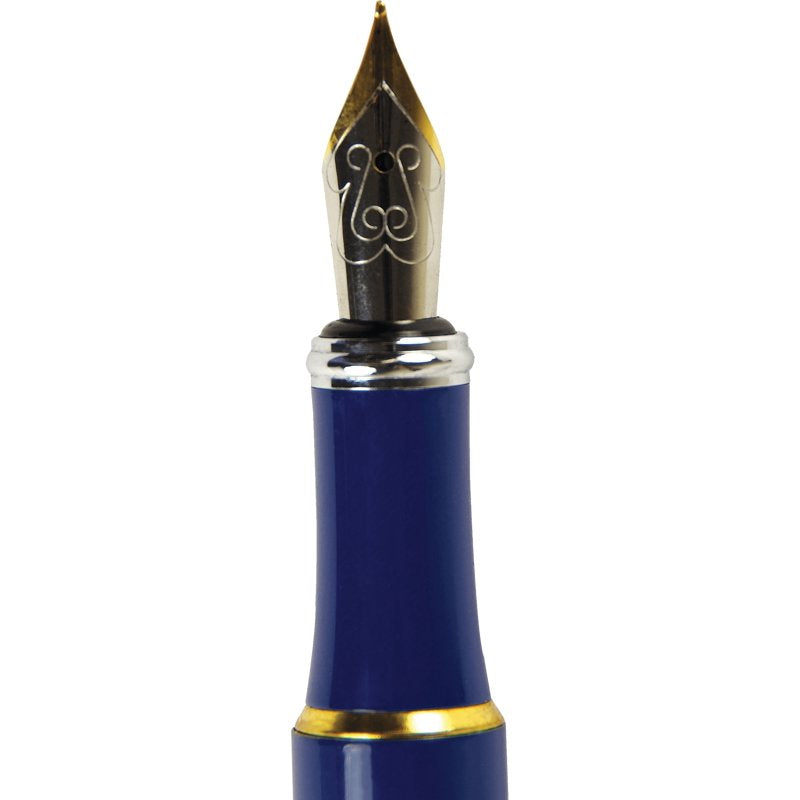 Falling Blossoms Fountain Pen with Gold Nib - Elegant Brass Writing Instrument