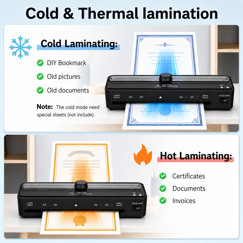 9-Inch Thermal Laminator Machine with 30 Laminating Sheets, Corner Rounder & Cutter