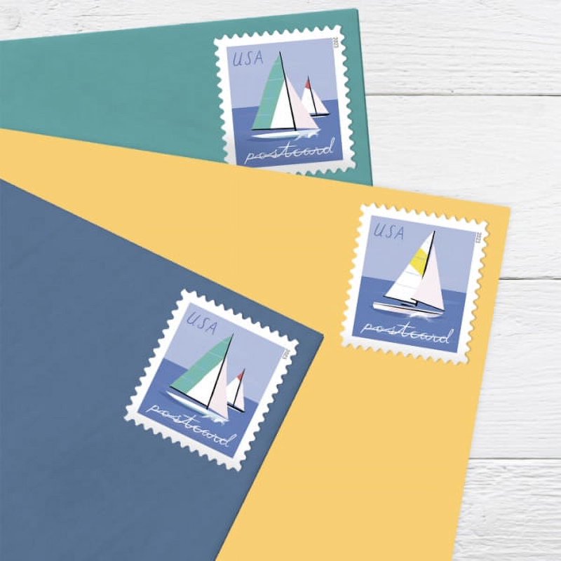 USPS Forever Postage Stamps - Sailboats Water Ocean Lake Celebration
