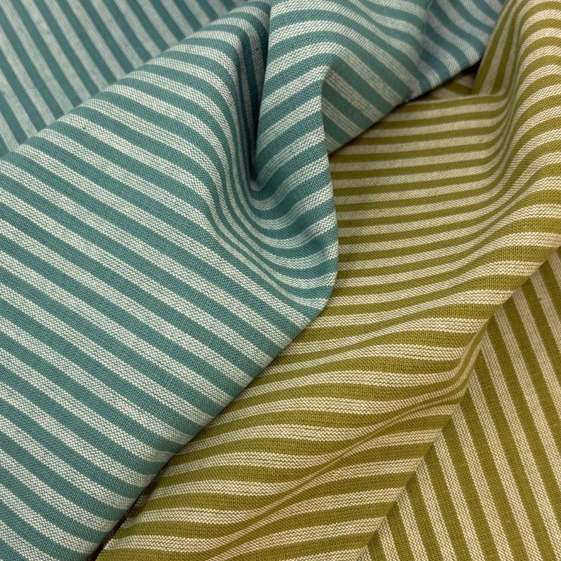 Sage Green Stripe Cotton Fabric by the Yard for Quilting & Crafts