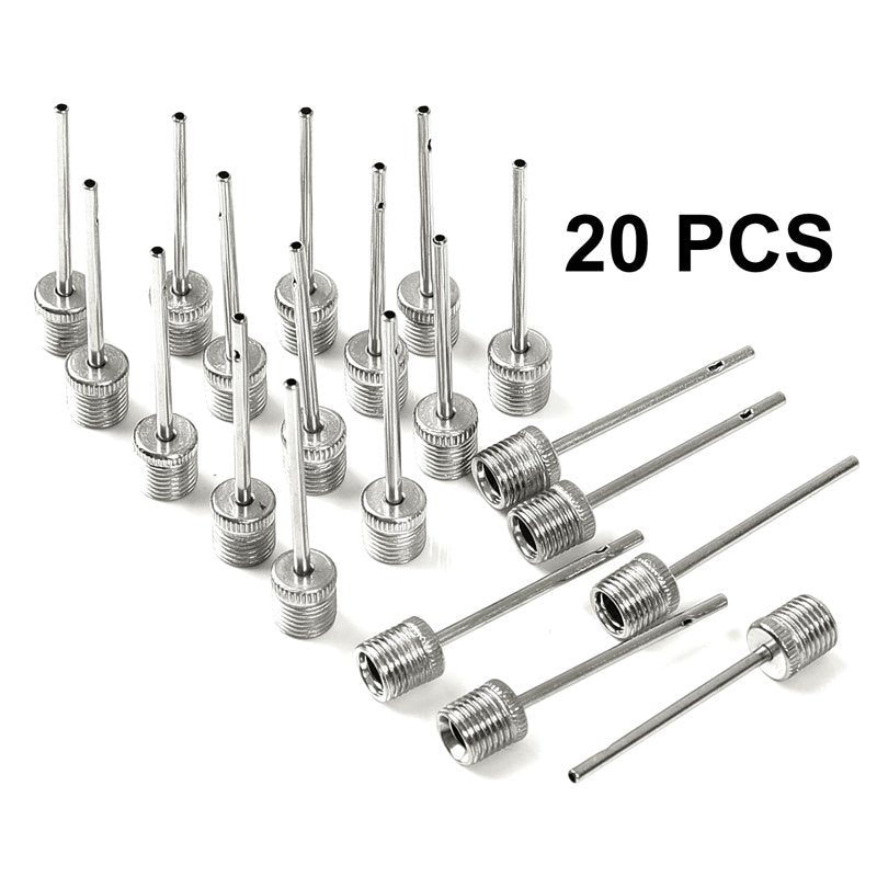 Sports Ball Inflation Needles Set - 20 Stainless Steel Pump Needles for Basketball Football Volleyball