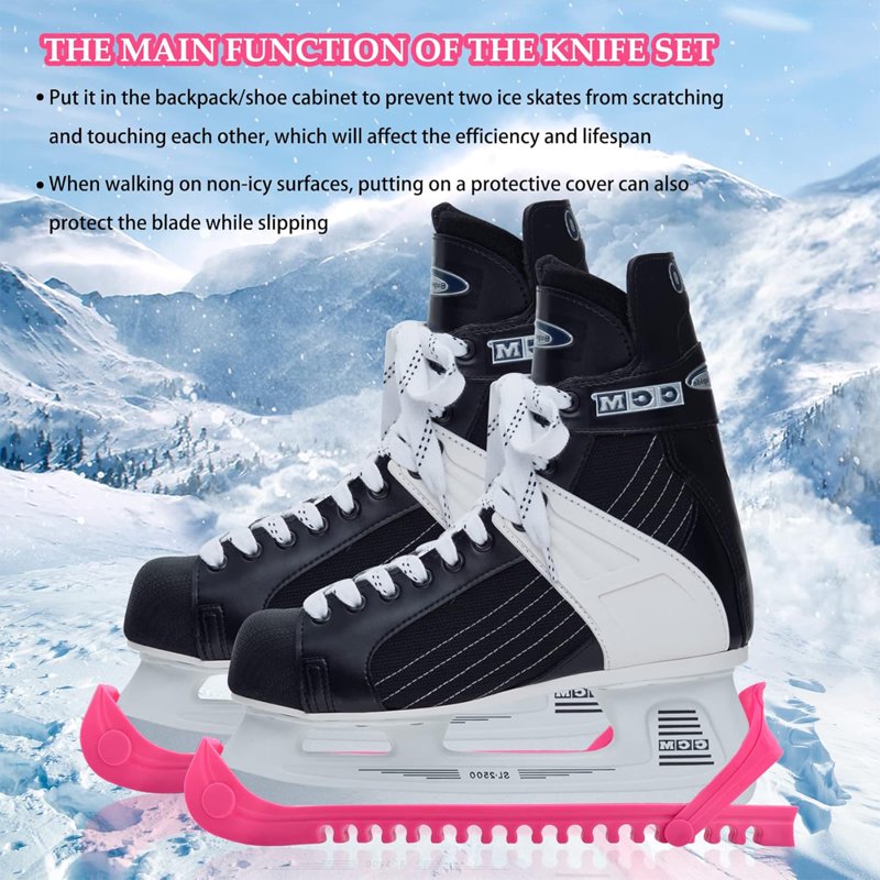 Adjustable Ice Skate Blade Guards - Durable Rubber Blade Covers for Hockey & Figure Skating