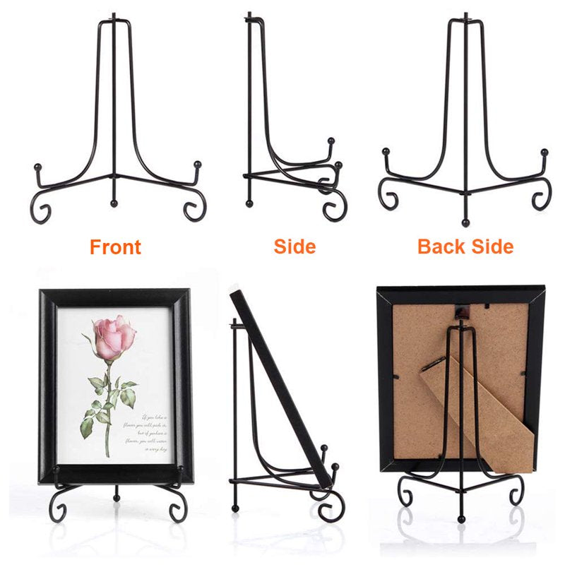 Anti-Slip Iron Display Stand for Photos Plates Books & Art - 10 Pack