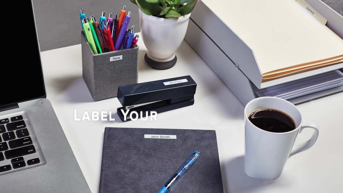 Desktop Label Maker with Rechargeable Battery, QWERTY Keyboard & Large Display