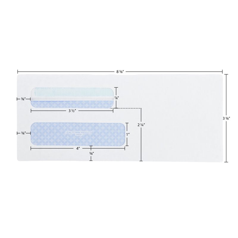 Self-Sealing Redi-Seal #8 Double Window Envelopes 500 Count Security Tint