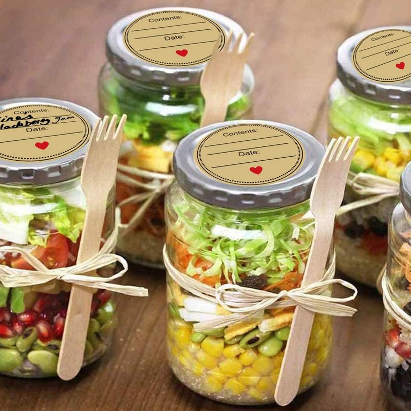 2-Inch Kraft Paper Spice Labels for Jars - 500 Pack Food Storage Labels