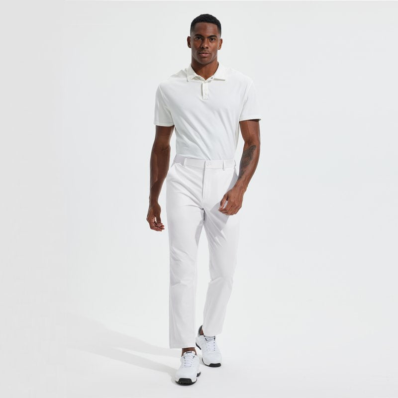 Men's Golf Pants Lightweight Stretch Work Trousers Business Casual White