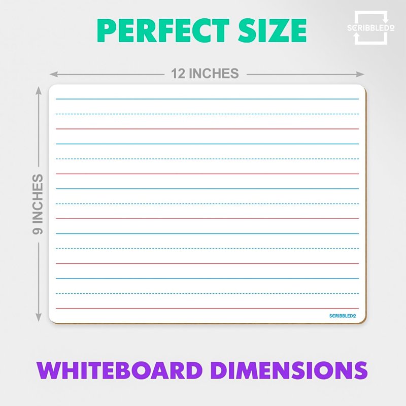 Small Double-Sided Dry Erase Whiteboard for Kids and Classroom, 9x12 Inches