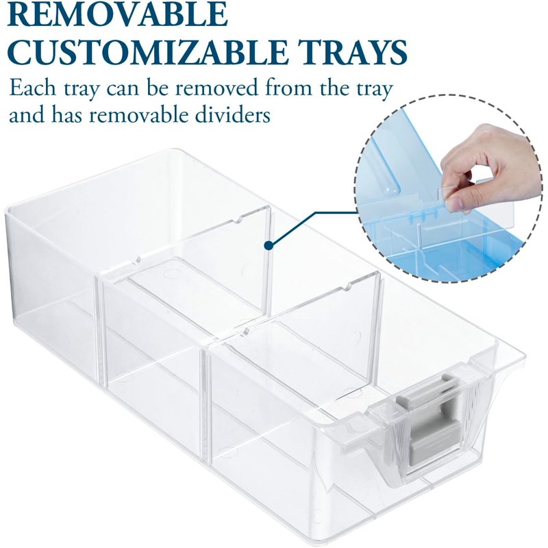 Sky Blue Craft Storage Organizer Case with 24 Adjustable Compartments & 6 Drawers