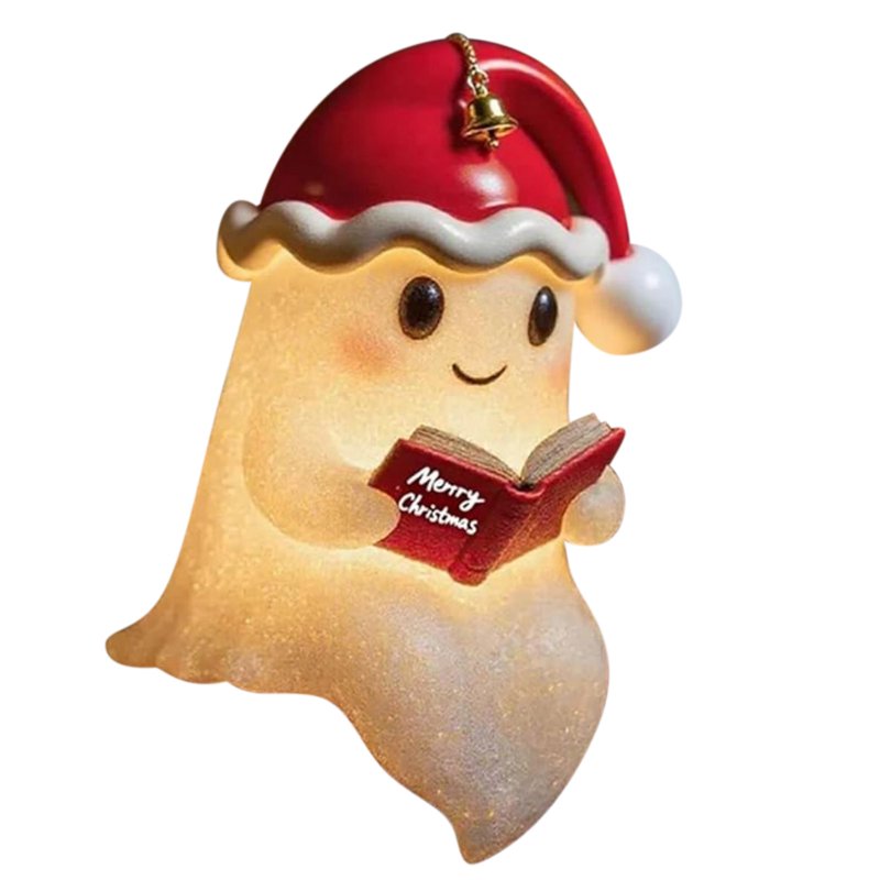 Cute Ghost Reading Book Lamp - Christmas Night Light & Indoor Decor