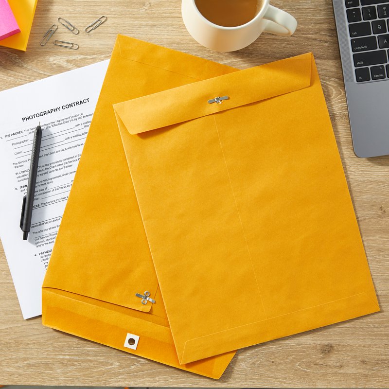 Large Kraft Clasp Envelopes 10x13 Inch, Pack of 25 Office Document Storage