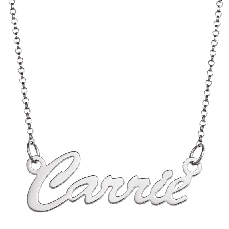 Personalized Name Necklace - Custom Script Pendant on 18-Inch Chain