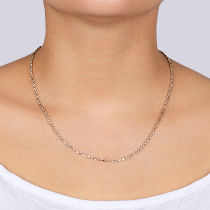Sterling Silver Rope Chain Necklace - Unisex 16-24 Inch Durable Jewelry