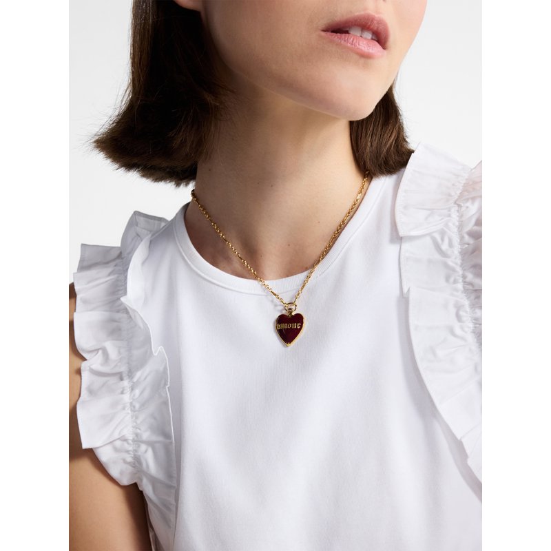 Women’s Heart Pendant Necklace 16" + 3" Extender Gold Tone Jewelry