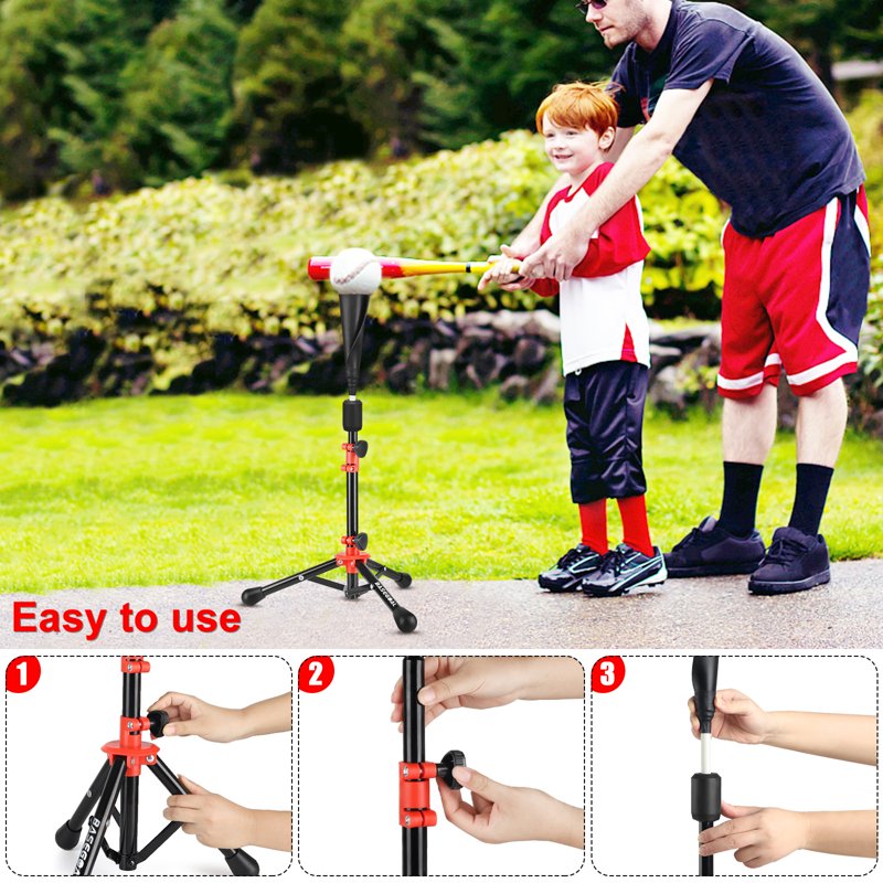 Kids Baseball Batting Tee Adjustable Portable Hitting Practice Equipment