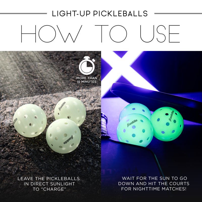 Glow in the Dark Outdoor Pickleballs (3 Pack) – Franklin Sports