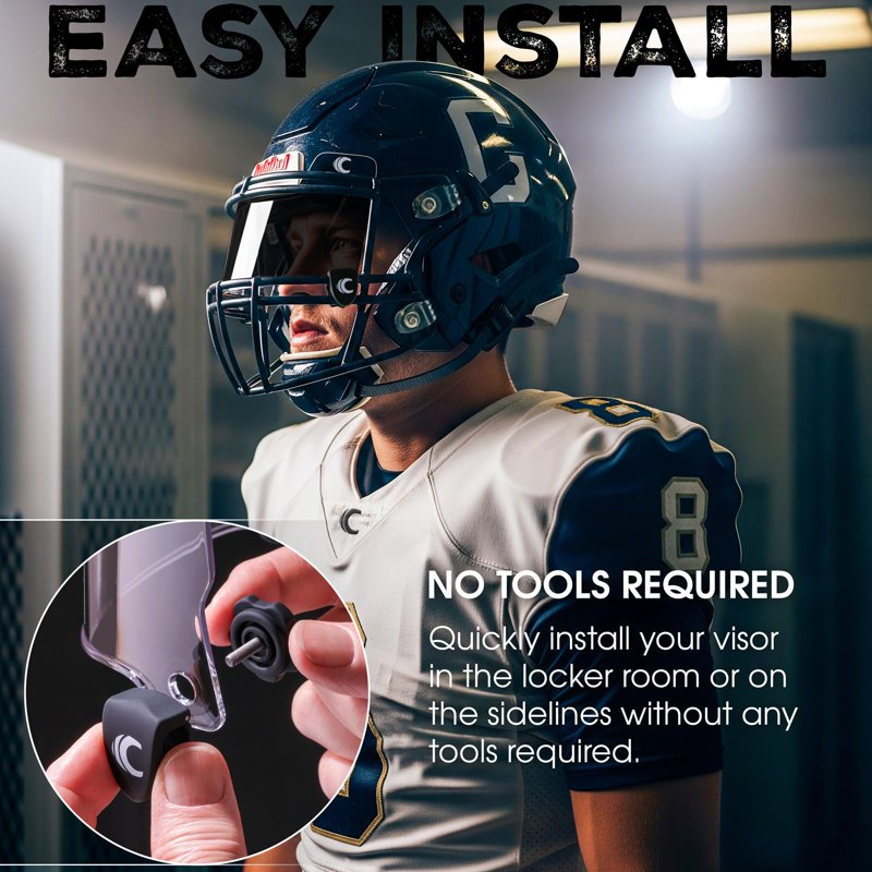 Football Visor Flat Lens UV Protection Scratch-Resistant Adult & Youth