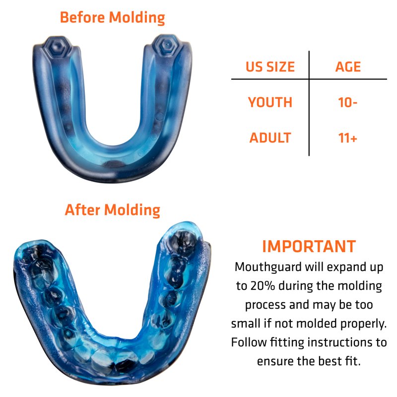 Sports Mouthguard Youth & Adult Gel Max Protective Gear - Multiple Colors