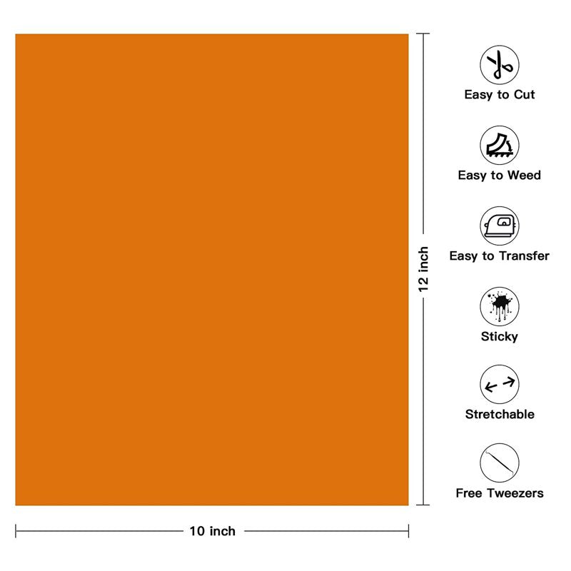Heat Transfer Vinyl Sheets - Assorted Colors, 54 Pack, 12x10 Inches