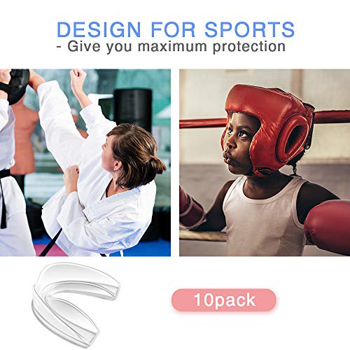 Sports Mouth Guard 10 Pack - Remoldable Shock Absorption for Youth & Adults